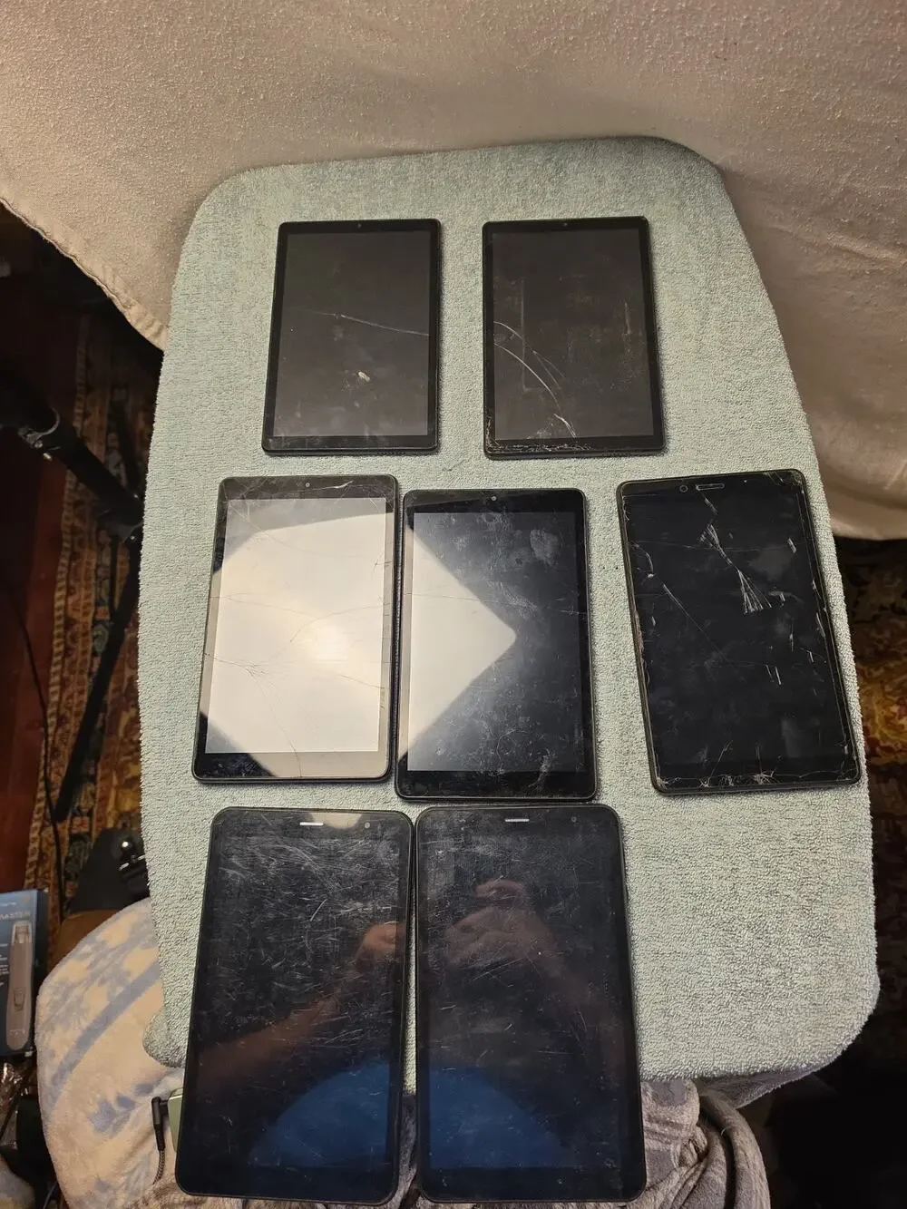 Lot of 7 Broken Tablets For Parts Repair TCL SKY Alcatel Screen Damage AS-IS
